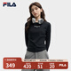 FILA 斐樂(lè )官方女裝針織長(cháng)袖衫2025秋裝新款時(shí)尚休閑簡(jiǎn)約修身短款長(cháng)T 正黑色-BK M 165/84A/M