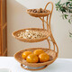 林家小子果籃干果盤(pán)仿藤編織家用創(chuàng  )意多層水果盤(pán)面包提籃零食收納圍爐煮茶 仿藤編織收納籃 3層