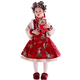 G.DUCKKIDS品牌童裝女童年服裙子兒童冬裝加厚保暖中國風(fēng)連衣裙新中式公主裙 紅色 90 cm