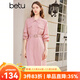 百圖betu女裝春季新款連衣裙法式溫柔設計感復古連衣裙女2402T85 粉紅 S