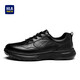 海瀾之家HLA男鞋春夏軟底運動(dòng)休閑皮面鞋子男HAAXXM3DAD230 黑色40