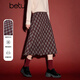 百圖（betu）女裝2025年冬季新款半身裙高級感格紋時(shí)尚針織半裙裙子女2512T22