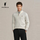 POLOWALK男士經(jīng)典絞花半高領(lǐng)針織衫25秋季新款保羅沃克男裝時(shí)尚半拉鏈毛衣 米白 XL