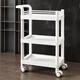 卡早美容院專(zhuān)用小推車(chē)皮膚管理移動(dòng)手推置物架整形高級儀器手推工具車(chē) ABS全塑白色三層推車(chē)(帶滑輪+無(wú)抽屜)