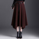 加厚羊毛呢半身裙女不規則流行新款遮胯中長(cháng)款時(shí)尚百搭高腰a字裙 紅色 （高品質(zhì)） L /2尺1-28碼