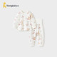 童泰（TONGTAI）寶寶秋衣套裝春秋季純棉嬰兒內衣兒童睡衣高腰護肚秋褲粉色73cm