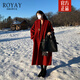 ROYAY高端品牌羊絨毛呢大衣女秋冬高級感2025年最新款雙面羊毛呢子外套 紅色 L .