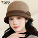 啄木鳥(niǎo)（TUCANO）漁夫帽女秋冬天新款羊毛針織保暖帽子英倫復古盆帽氣質(zhì)百搭禮帽潮 咖啡色 均碼