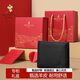稻草人錢(qián)包男羊皮錢(qián)夾短夾款橫夾多卡位高檔禮盒生日新年禮物送男生爸爸