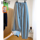絲柏舍純色寬松抽繩褲女2025冬裝新款時(shí)尚加絨垂感長(cháng)款休閑褲