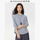 佐丹奴七分袖T恤女新款純棉純色簡(jiǎn)約風(fēng)圓領(lǐng)寬松好看上衣05325791 69灰藍 M