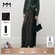 麥檬MM麥檬23年秋冬時(shí)尚絲絨H型百褶黑色長(cháng)裙半身裙女5EA242161 深灰 M