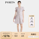 PORTS寶姿春季新品女裝多色條紋針織V領(lǐng)休閑連衣裙ALP8D051RFQ064 粉色格紋 M (6)