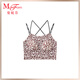 曼妮芬「背心斷碼清倉」時(shí)尚帶杯7A抑菌無(wú)骨背心女士可外穿透氣內搭吊帶 棕豹紋-美背款 L (165) 推薦110-130斤