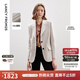 朗姿醋酸高級感職業(yè)白色西服外套女士秋季新款通勤氣質(zhì)西裝 米白色 M
