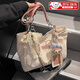 諄梧QC質(zhì)感托特包包女艾米兔新款潮流新款時(shí)尚通勤單肩包休閑洋氣百搭 米色【送絲帶+彩繩+小貓頭】