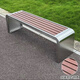 博宇仕嘉不銹鋼公園椅戶(hù)外長(cháng)椅鐵藝防腐塑木長(cháng)凳室外廣場(chǎng)休息條凳公共座椅 150*40*45（201不銹鋼＋ps環(huán)保塑木）