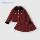 JELLYBABY【遠紅外鎖溫】冬款中大童小香風(fēng)套裝女童外套+半裙拜年服兩件套