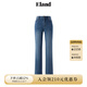 ELAND衣戀牛仔褲女中高腰復古直筒修身顯瘦長(cháng)褲2025冬季新款 牛仔色(55)Indigo M