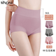 沫那精梳棉抑菌檔高腰收腹女士?jì)妊澊蟠a簡(jiǎn)約純色高腰塑身三角褲短褲頭 梅紫+高級灰+煙粉【超高腰】 3條 XL 【建議126-145斤】