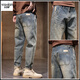 以純（YISHion）高端2025新款牛仔褲男士直筒寬松復古男褲冬季牛仔褲子男生秋冬款 3602黃泥藍 加絨 32 腰圍二尺五