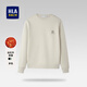 HLA海瀾之家長(cháng)袖衛衣T恤男潮秋季新款舒適百搭圓領(lǐng)休閑長(cháng)t打底上衣男 米杏86 XL /180/96A