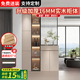 優(yōu)慕帝實(shí)木玄關(guān)柜鞋柜一體入戶(hù)客廳沙發(fā)擋柜歐式玻璃屏風(fēng)隔斷柜置物架 左柜【卡其色】長(cháng)120 兩種玻璃可選，需聯(lián)系客服