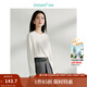 茵曼（INMAN）長(cháng)袖打底衫女桑蠶絲T恤圓領(lǐng)內搭真絲 米白色 M
