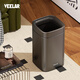 VEELAR不銹鋼無(wú)蓋客廳垃圾桶家用廚房臥室衛生間2025新款輕奢高顏值紙簍 13L-火山石灰【升級滑輪款】
