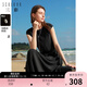 三彩2024春季新款法式優(yōu)雅小黑裙18姆米重磅真絲桑蠶絲連衣裙女 烏黑色 S 155/80A