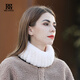 圍脖男女冬季學(xué)生兒童加厚護頸保暖獺兔毛皮草圍巾發(fā)箍?jì)捎貌碧?米白色 均碼(彈力很大)