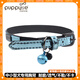 puppytie寵物用品貓咪項圈可愛(ài)貓圈可調節皮質(zhì)項鏈頸圈英短脖圈鈴鐺掛飾 湖水藍 均碼-(脖圍23-29cm)