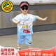 G.duck聯(lián)名奧特曼衣服男童套裝夏季薄款兒童運動(dòng)服帥氣小男孩短袖短褲潮 藍色藍點(diǎn)奧特曼送面具 110 （建議身高100cm 4-5歲）cm