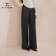 香影灰色毛呢西裝褲女高腰2026春季新款垂感高智感通勤直筒闊腿褲 深灰 S 155/60A/85-95斤