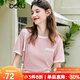百圖betu女裝夏新款T恤法式小香風(fēng)溫柔甜美圓領(lǐng)短袖T恤女2305T24 粉紅 XS