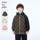 jnby by JNBY新款江南布衣童裝羽絨服A型寬松插肩袖連帽25冬男女童1P0C12960 482/藍灰系組合 120 cm 充絨量63g