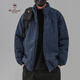 西域駱駝秋冬季立領(lǐng)棉服男加厚日系復古寬松工裝棉衣2024新款潮流棉襖外套 藏青色 L (120)