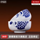 景德鎮陶瓷手繪青花陶瓷大面碗家用不燙手湯碗飯碗組合餐具微波爐可用 泡泡魚(yú)大面碗（兩只裝）