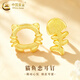 中國黃金（CHINA GOLD）黃金耳釘女士百搭小眾足金貓魚戀耳飾七夕情人節禮物送女朋友老婆 貓魚戀耳釘  約1.6g