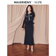 MAXRIENY【商場(chǎng)同款】千金小香連衣裙25冬收腰修身魚(yú)尾小黑裙 黑色 M