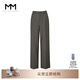 麥檬MM麥檬23年秋冬新款休閑時(shí)尚梭織闊腿直筒褲女5EA152801 深軍綠 L