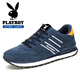 花花公子（PLAYBOY）鞋子男鞋2025秋冬季老爹鞋男士厚底休閑鞋戶(hù)外運動(dòng)跑步鞋 藍色42