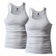 水晶豆 男士背心純棉運動(dòng)緊身修身型工字打底青年全棉跨欄吊帶汗衫羅紋吸汗透氣夏天潮 麻灰+麻灰 180/2XL