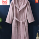 貓人（MiiOW）酒店純棉浴袍情侶睡袍冬季加厚帶帽男女毛巾料睡衣家居服吸水長(cháng)款 淺紫色 XL