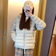妙奕嘉排骨棉服女2025新款冬季外套棉衣輕薄棉襖短款學(xué)生洋氣小個(gè)子連帽 淺灰色排骨連帽棉服 均碼 【建議118斤內】