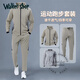 Walker Shop品牌運動(dòng)套裝男高端時(shí)尚透氣晨跑服訓練長(cháng)褲專(zhuān)業(yè)健身休閑三件套 深卡其三件套【運動(dòng) 速干 防風(fēng)】 3XL【180-190斤】