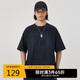 卡賓【疊印】像素印花短袖T恤男新款寬松闊版潮牌半袖女 煤黑色01  M 