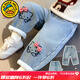G.DUCKKIDS小黃鴨童女童褲子加絨加厚兒童牛仔褲冬季保暖女小童長(cháng)褲寶寶棉褲 藍色加絨 110 尺碼4~5歲【100-110cm】