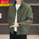 啄木鳥(niǎo)2026立領(lǐng)簡(jiǎn)約休閑夾克外套男士裝春秋季百搭衣服最新款外穿上衣 1B16/HM7821綠色 【常規厚度】 XL 建議120-135斤