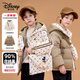 迪士尼（Disney）【送包】?jì)和鸾q服男女童滿(mǎn)印90絨兩面穿羽絨外套 淺咖啡 140